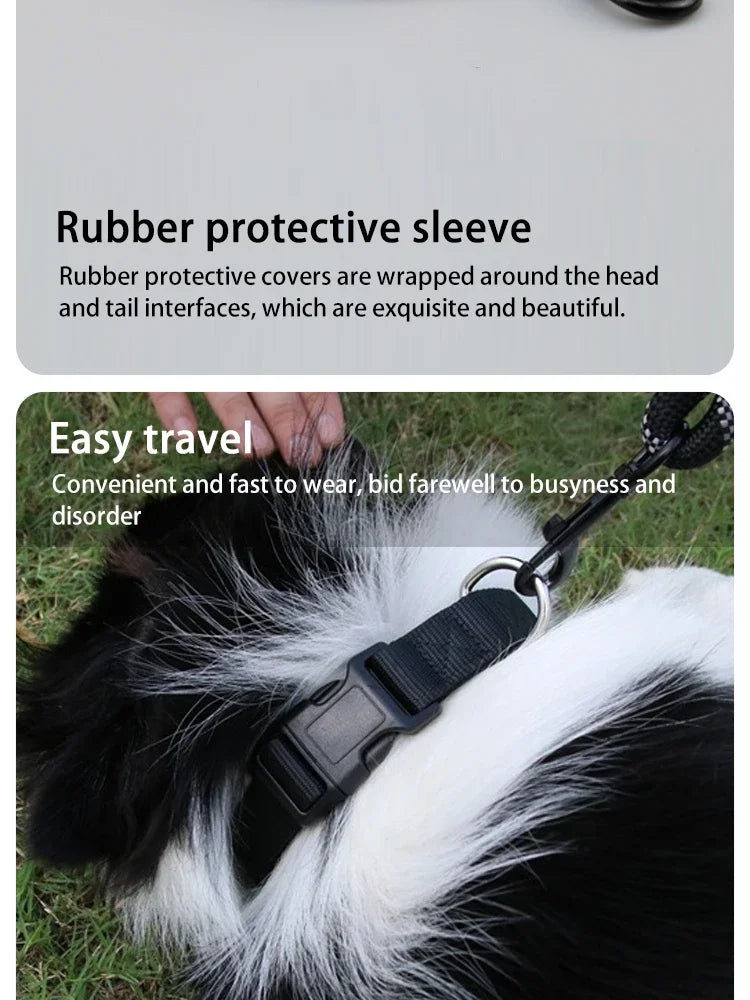 Pet Reflective Nylon Round Leash – Safe & Stylish Walks for Your Dog!