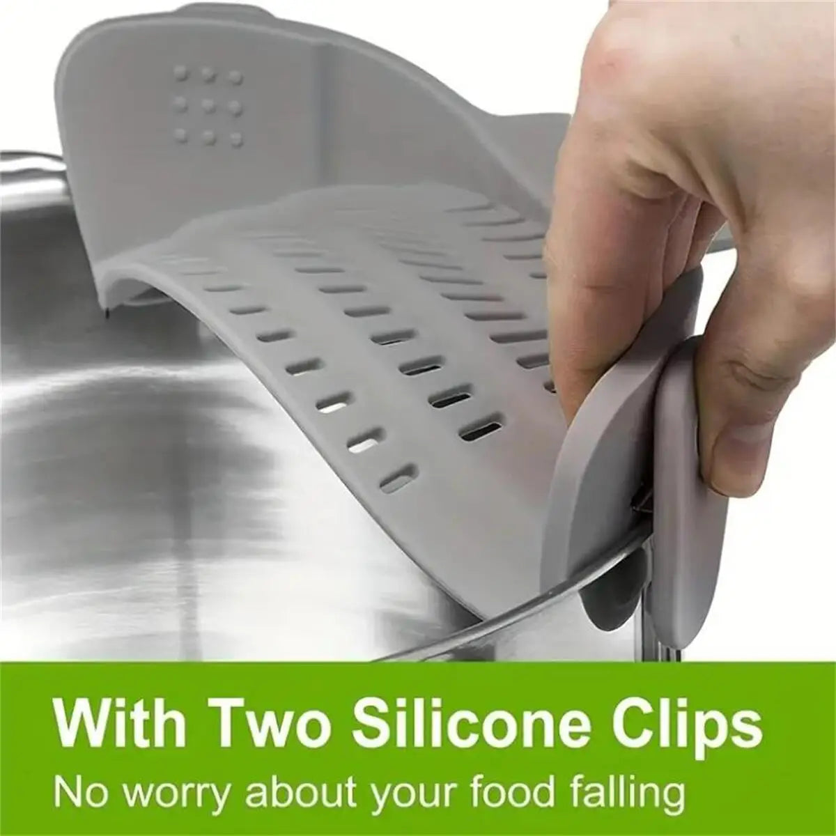 Adjustable Clip-On Pot Strainer – Fits Pans, Pots & Bowls!