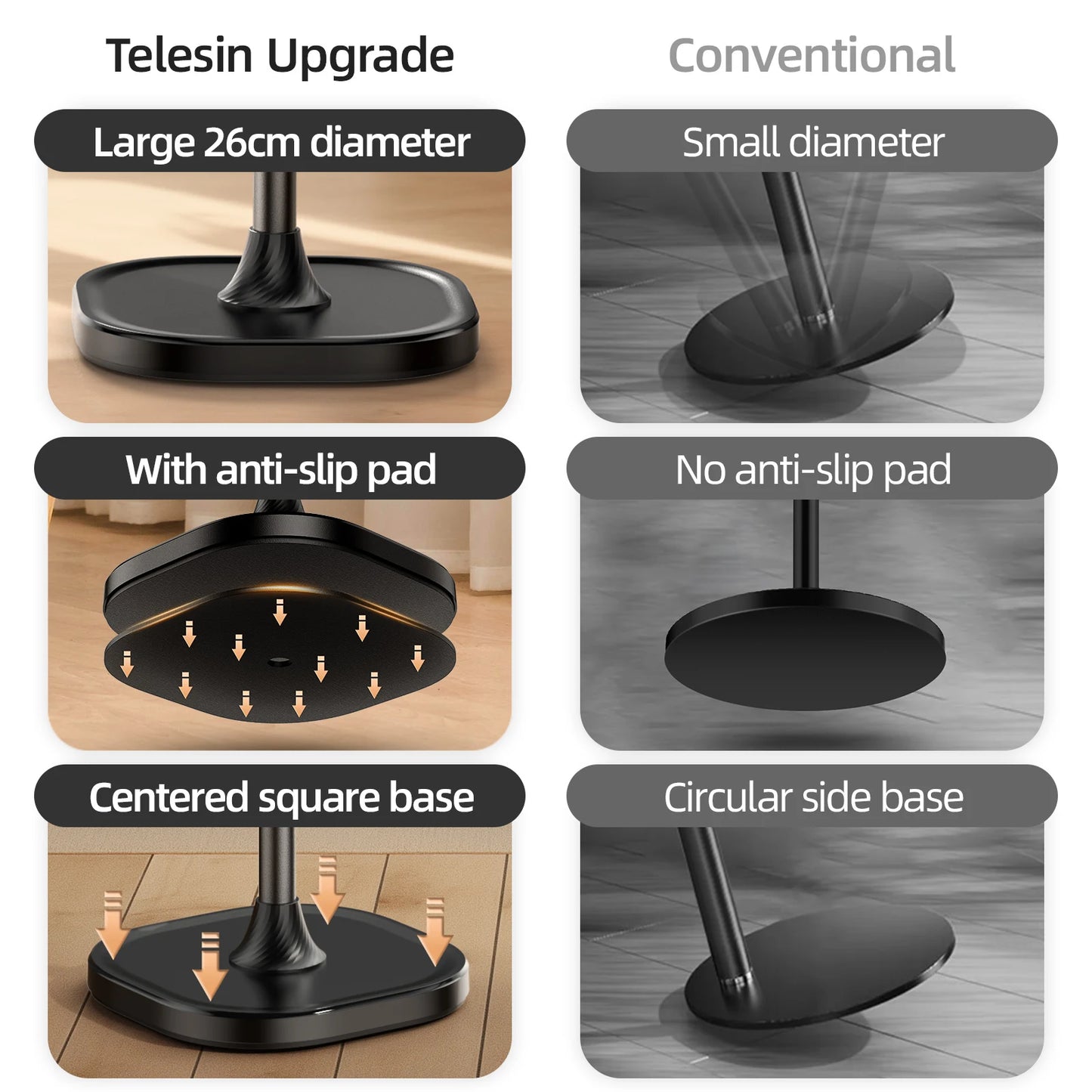 TELESIN Magnetic Floor Phone Stand Holder