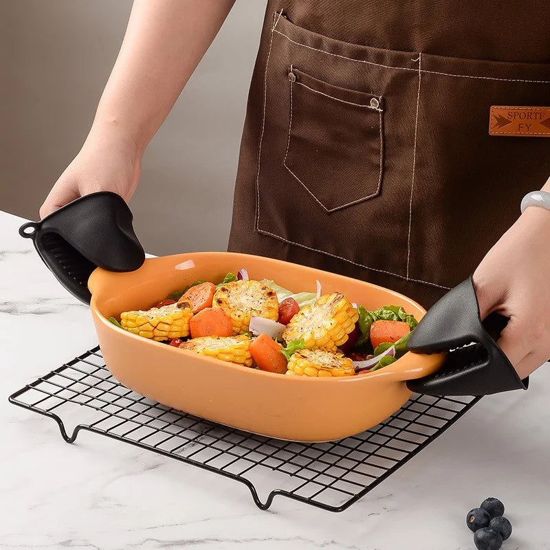 2pcs Silicone Oven Mitts Heat Resistant Non-Slip Gloves