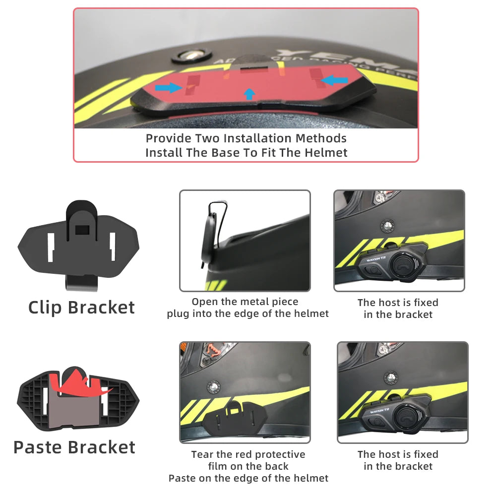 WAYXIN T2 Bluetooth Motorcycle Helmet Intercom