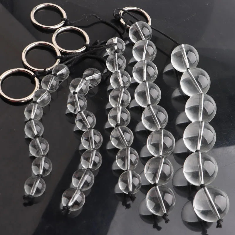 5 Sizes Glass Anal Beads Butt Plug Set