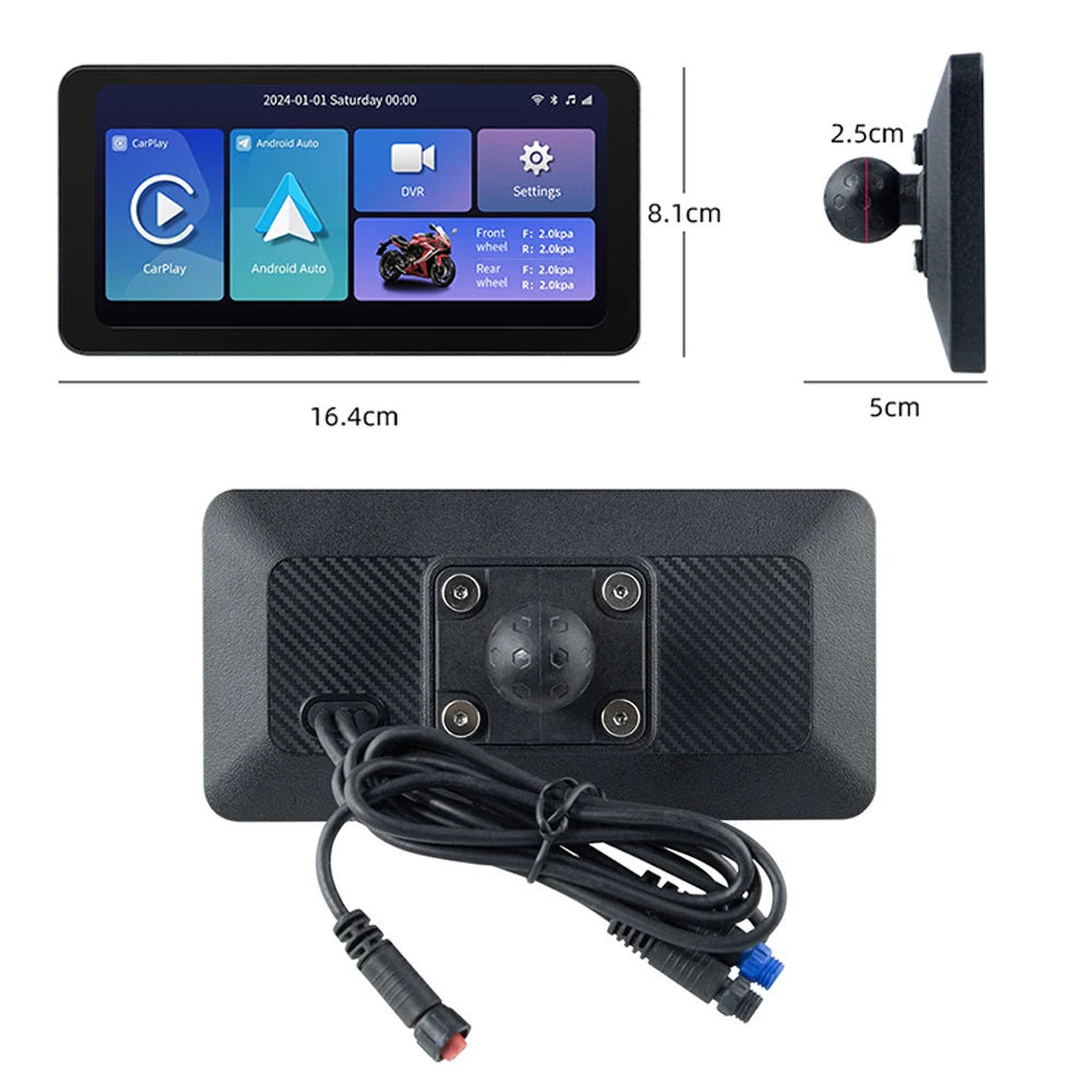 EKIY 6.3" Wireless CarPlay Android Auto GPS