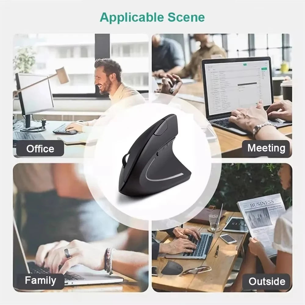 Ergonomic Vertical Wireless Mouse with Adjustable DPI
