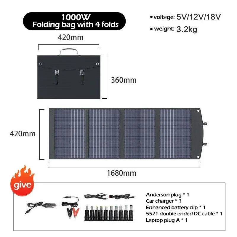 Flexible Foldable Portable Solar Panel Kit 500W-2000W