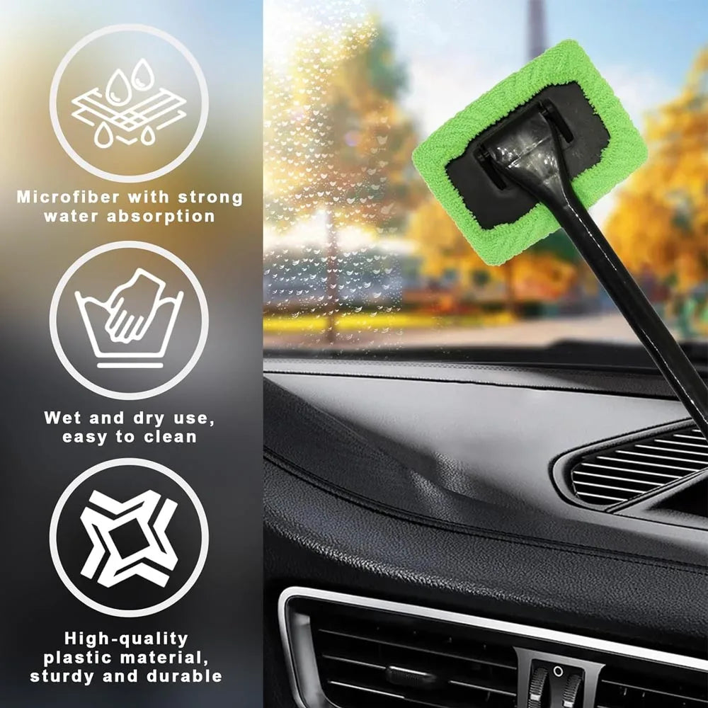 Car Window Cleaner Brush Kit with Microfiber