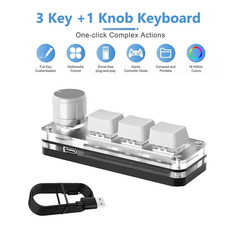 RGB Macropad – Mini Mechanical Keyboard with Knob