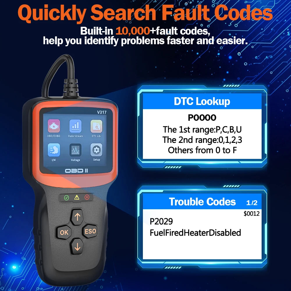 Engine Fault Diagnosis Tool – V317 OBD II EOBD Car Diagnostic Scanner