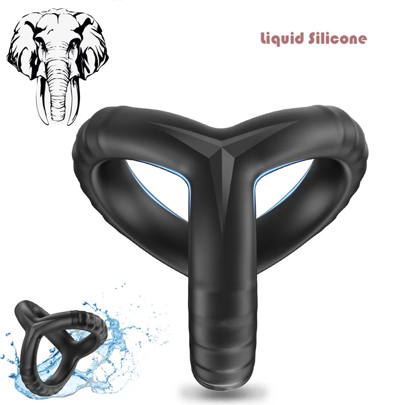 Black Silicone Cock Ring for Men