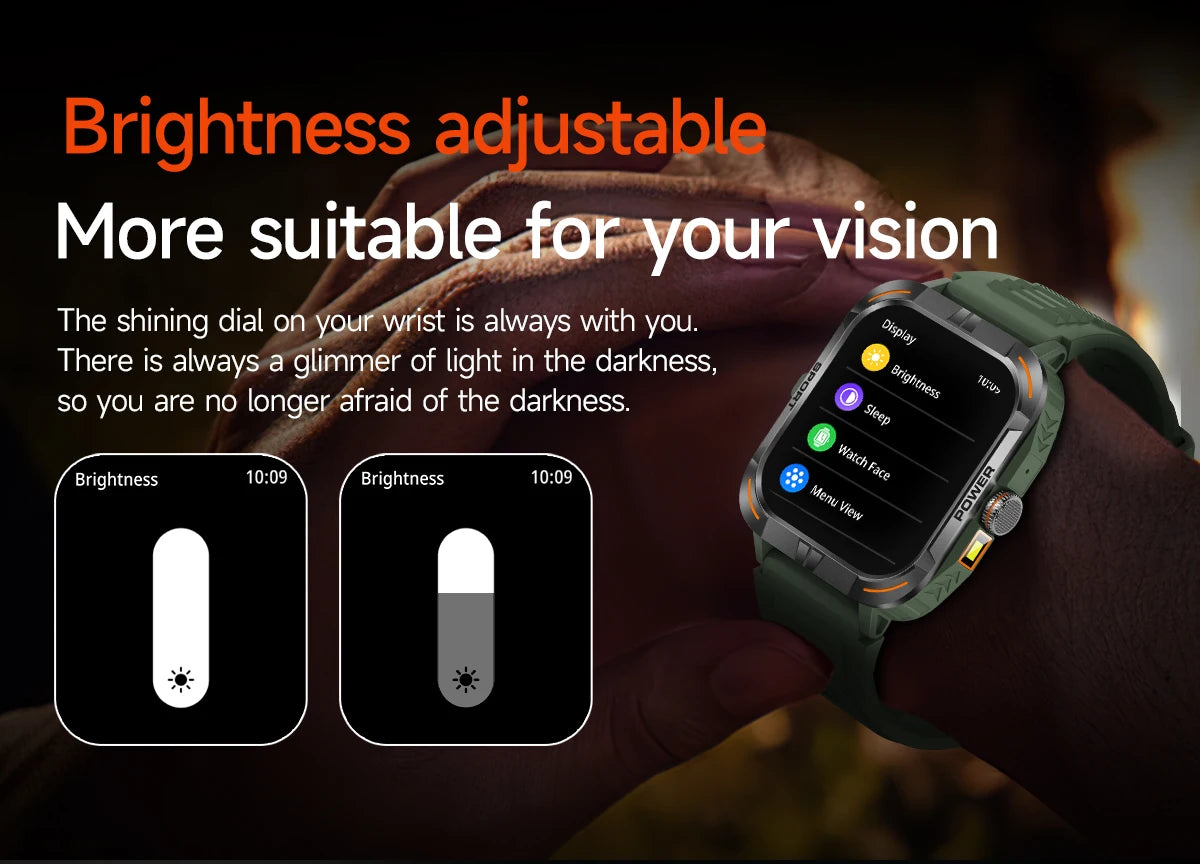AMOLED Smart Watch with Flashlight & Compass