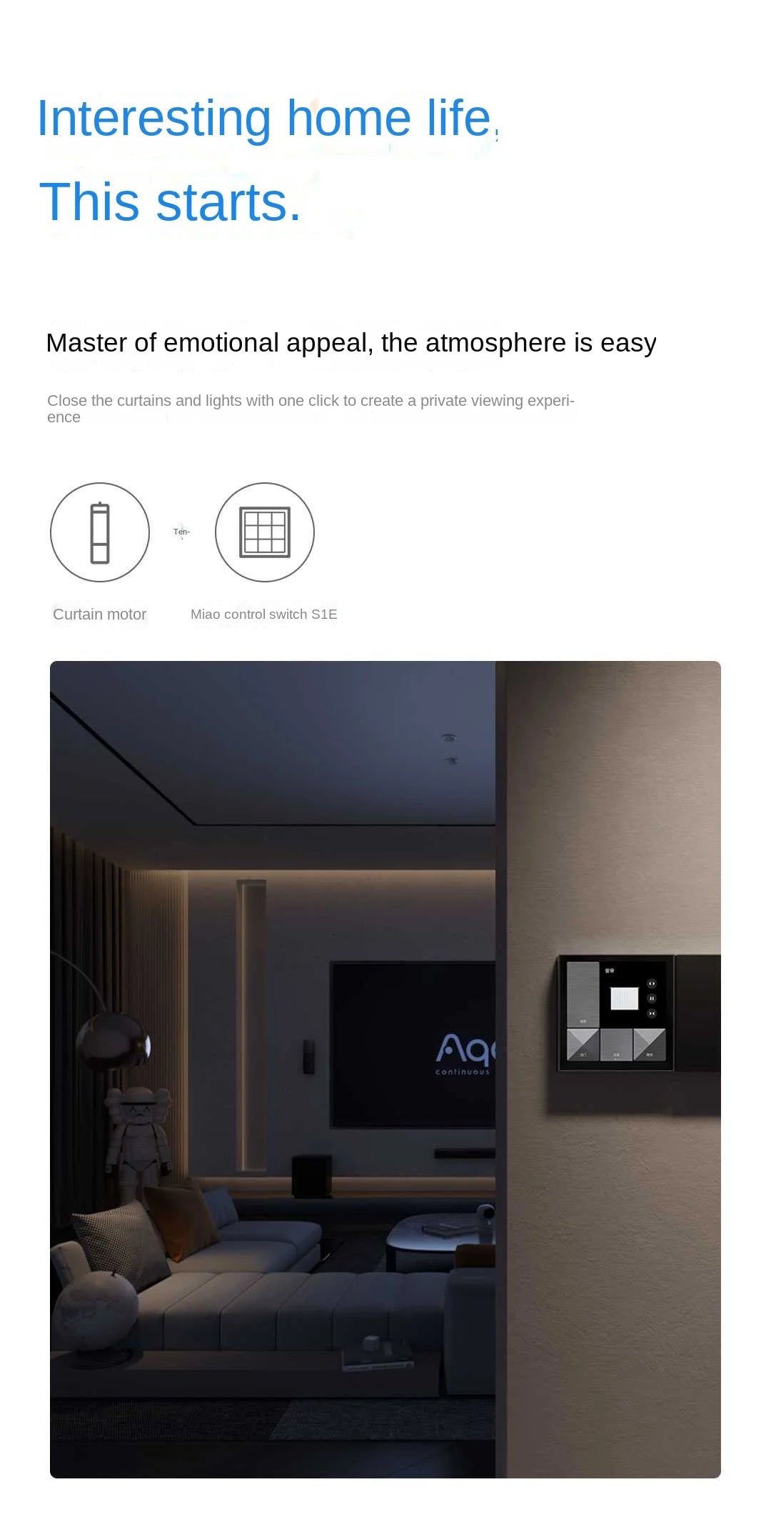 Aqara S1E Smart Touch Panel with LED Display