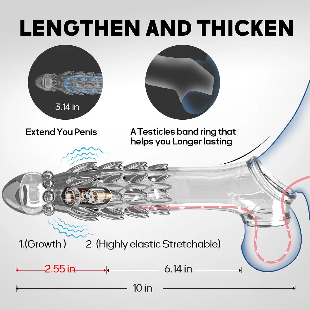 Reusable Silicone Penis Enlargement Sleeve & Cock Rings