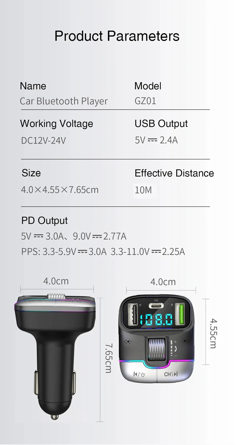 Xiaomi Bluetooth 5.4 FM Transmitter Car Adapter