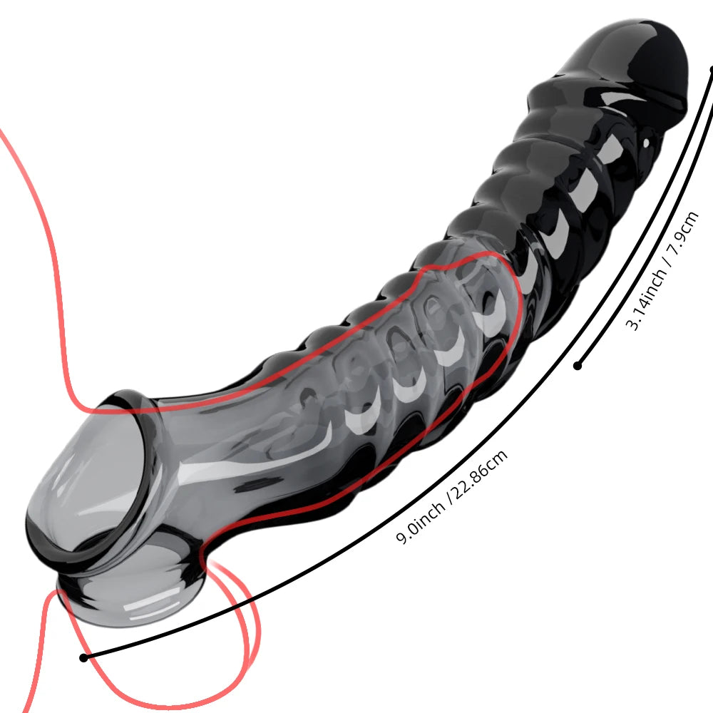 Reusable Silicone Penis Enlargement Sleeve & Cock Rings