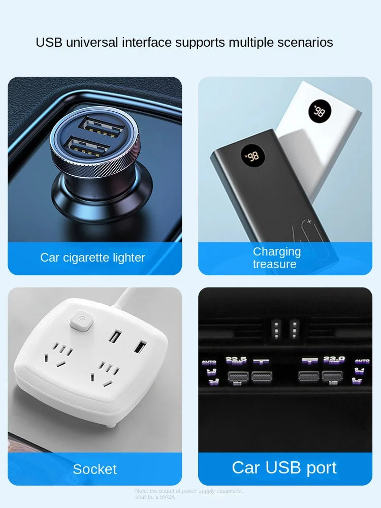Dual Head Car USB Cooling Fan 3-Speed