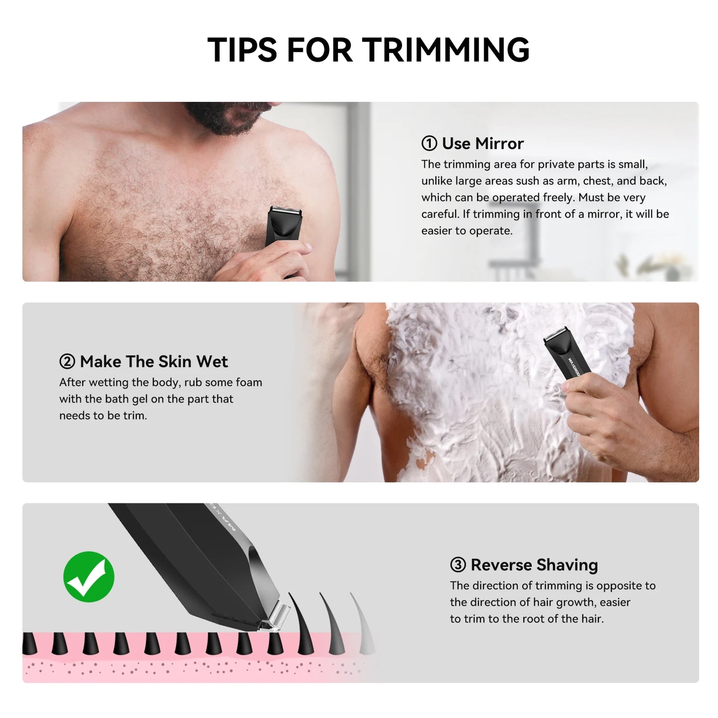 MAXGROOM Men's Body & Groin Hair Trimmer