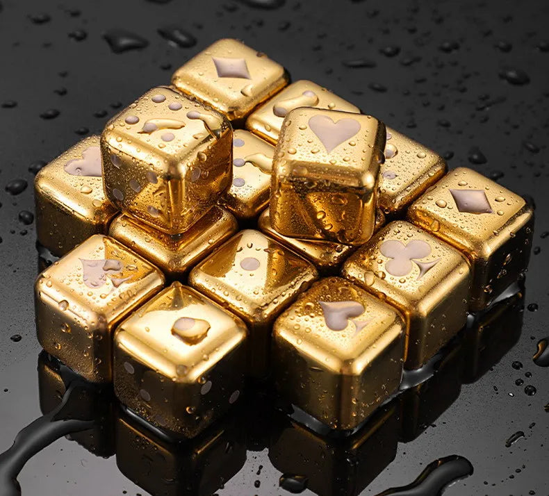 Reusable 304 Steel Whiskey Ice Cubes Set
