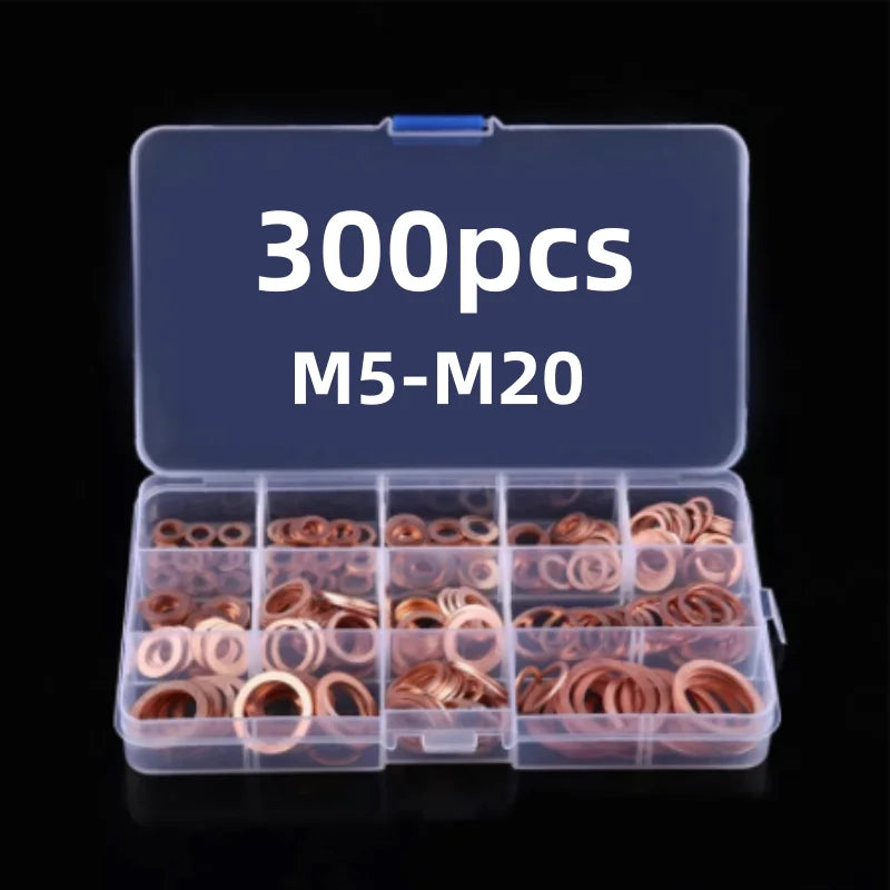 Copper Seal Ring Gasket Set – 100–300pcs