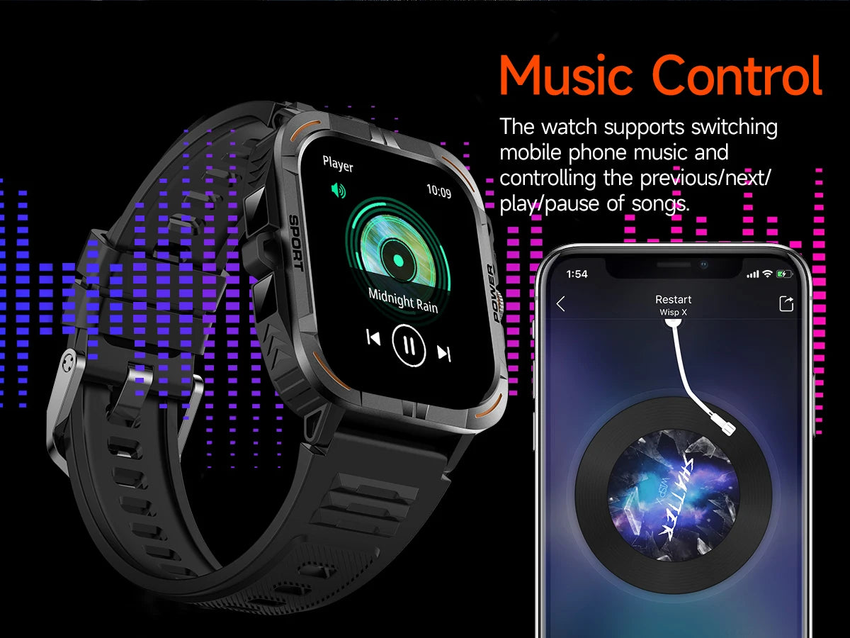 AMOLED Smart Watch with Flashlight & Compass