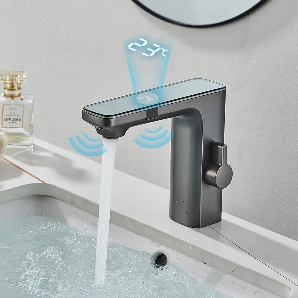 Smart Touchless Basin Faucet with Digital Display