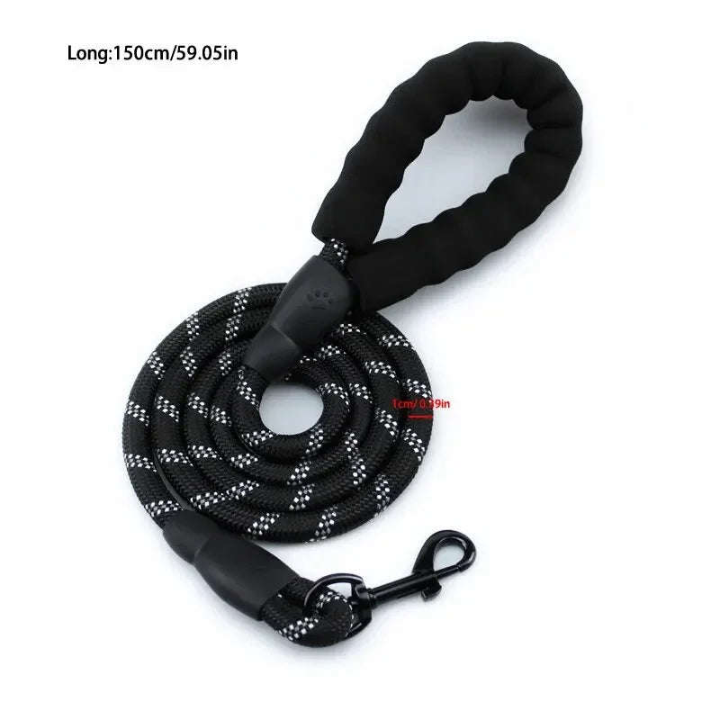 Pet Reflective Nylon Round Leash – Safe & Stylish Walks for Your Dog!