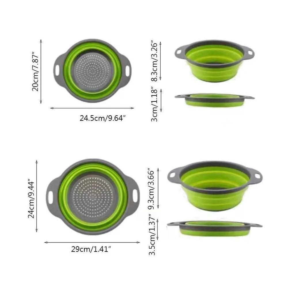 Silicone Collapsible Colander – Space-Saving Fruit & Veggie Strainer!