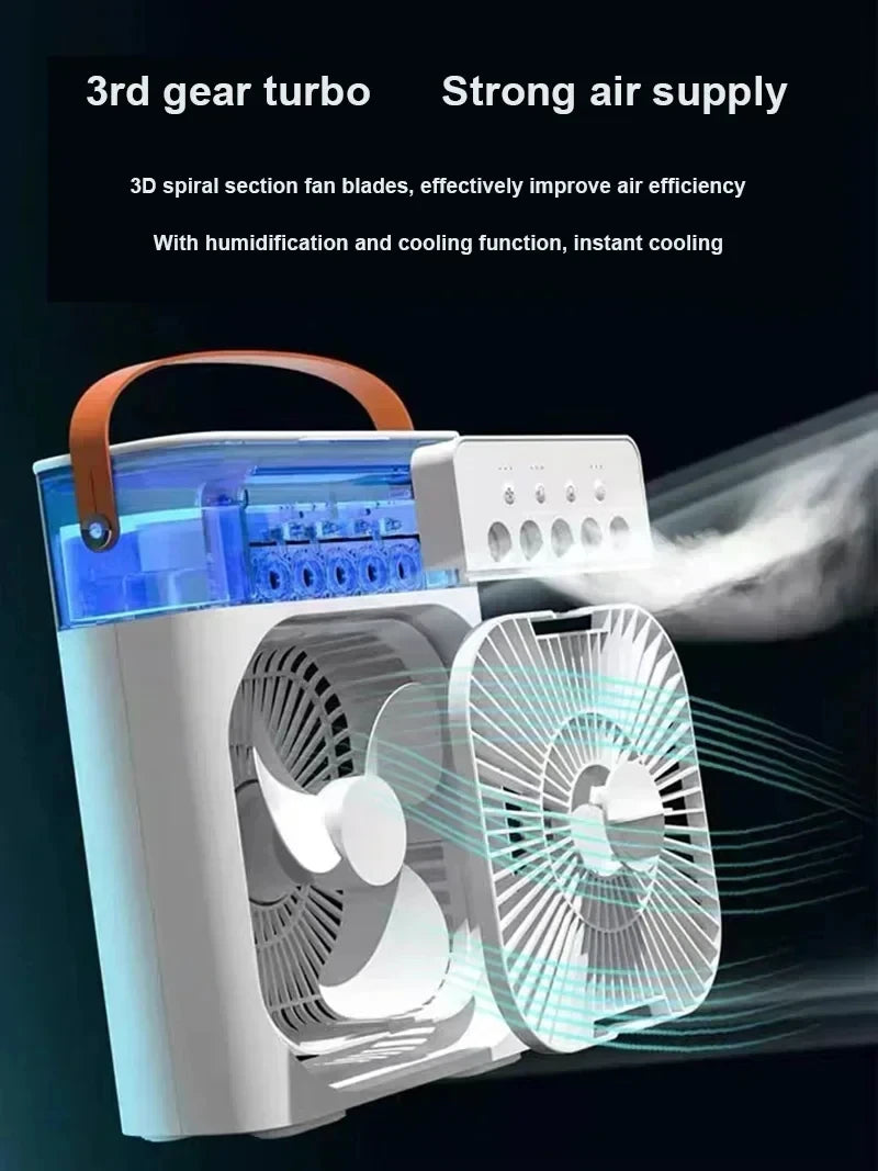 3 In 1 Fan AIr Conditioner Household Small Air Cooler LED Night Light