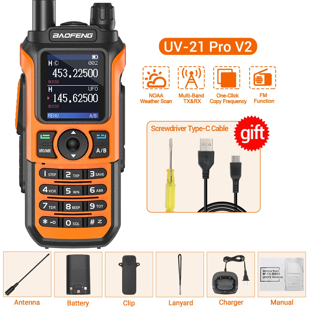 Baofeng UV-21 Pro V2 Waterproof Long-Range Radio