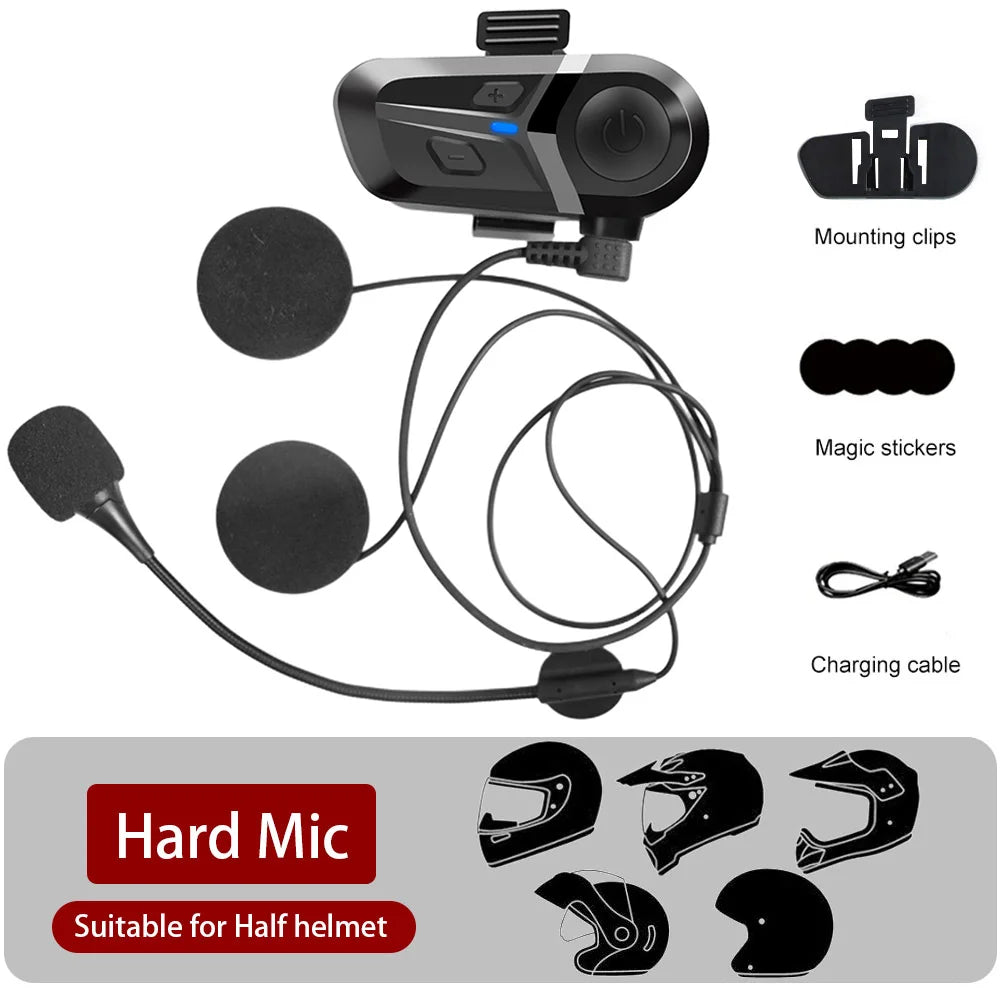Bluetooth 5.3 Motorcycle Helmet Headset Waterproof