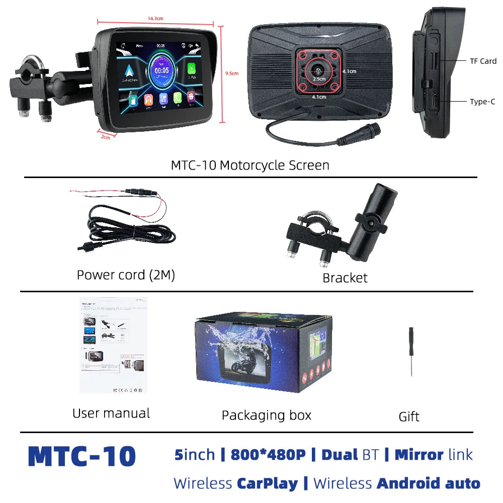 EKIY 5″ Wireless CarPlay & Android Auto GPS Display
