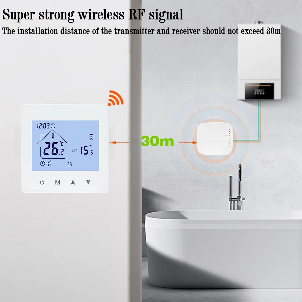 Smart RF Wireless Room Thermostat with WiFi Control