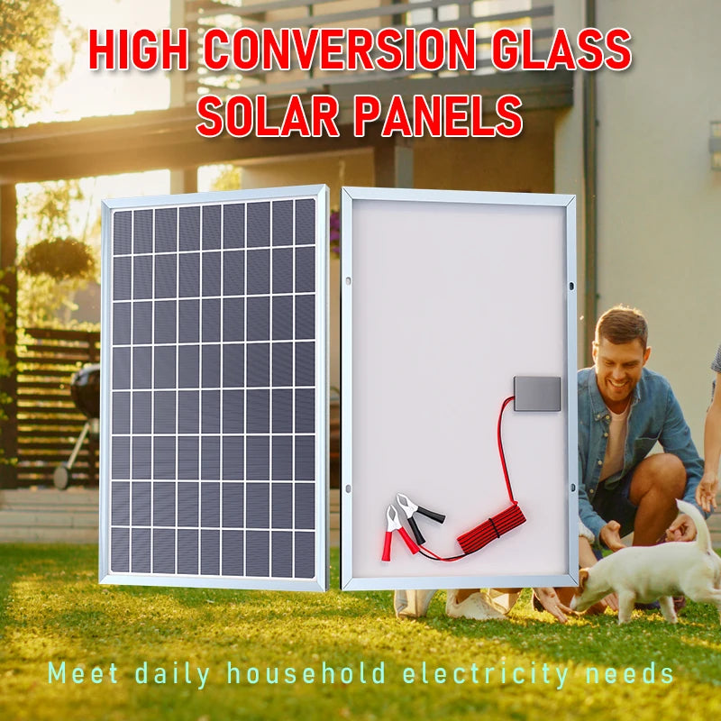 300W-600W Solar Power Kit with USB Port – Durable 12V Panel