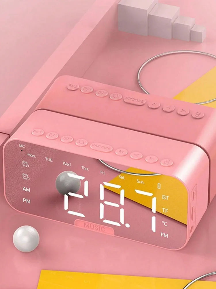 AI Smart Alarm Clock Wireless Speaker with Subwoofer