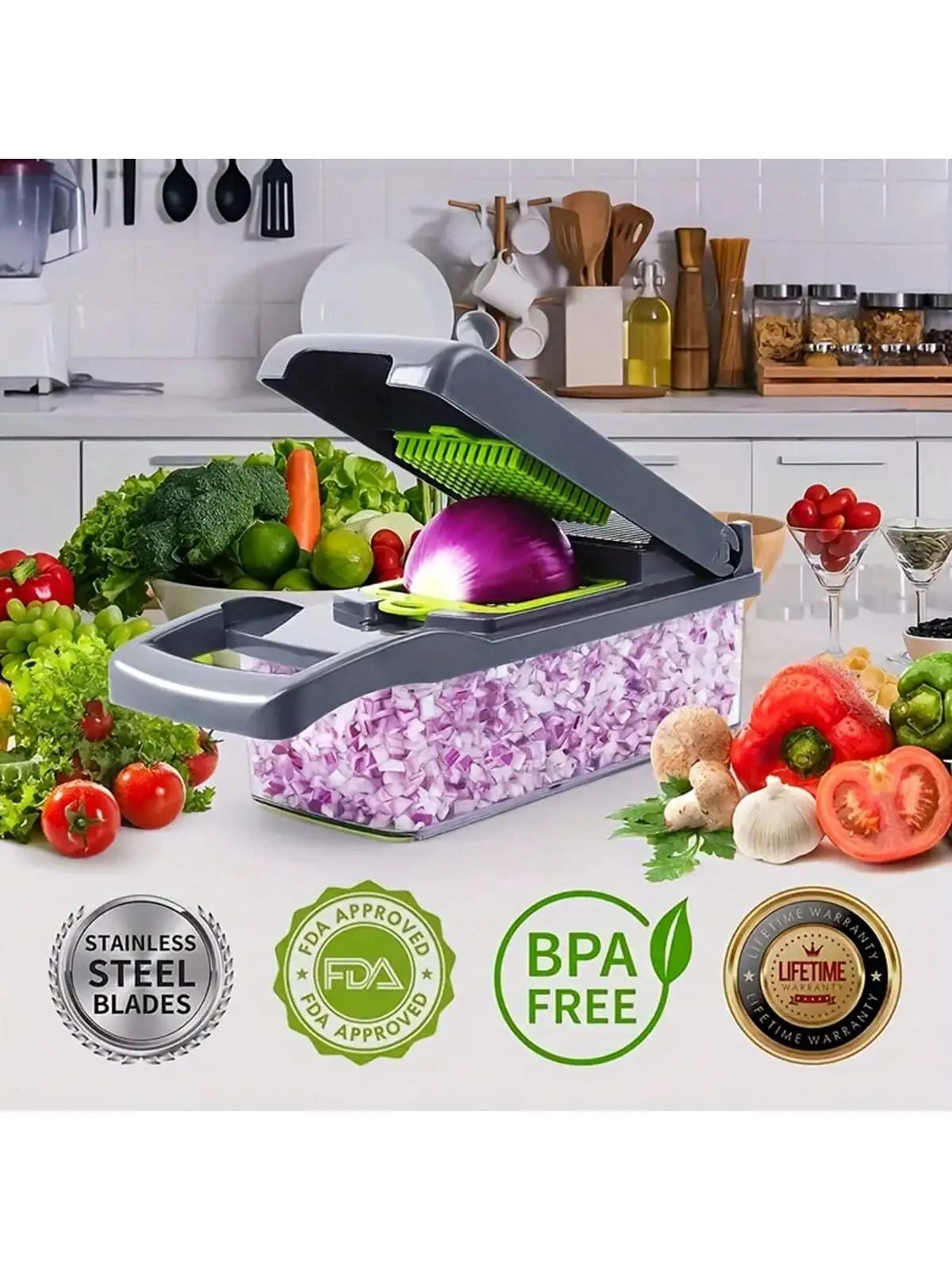 16-in-1 Vegetable Chopper & Slicer Kitchen Set