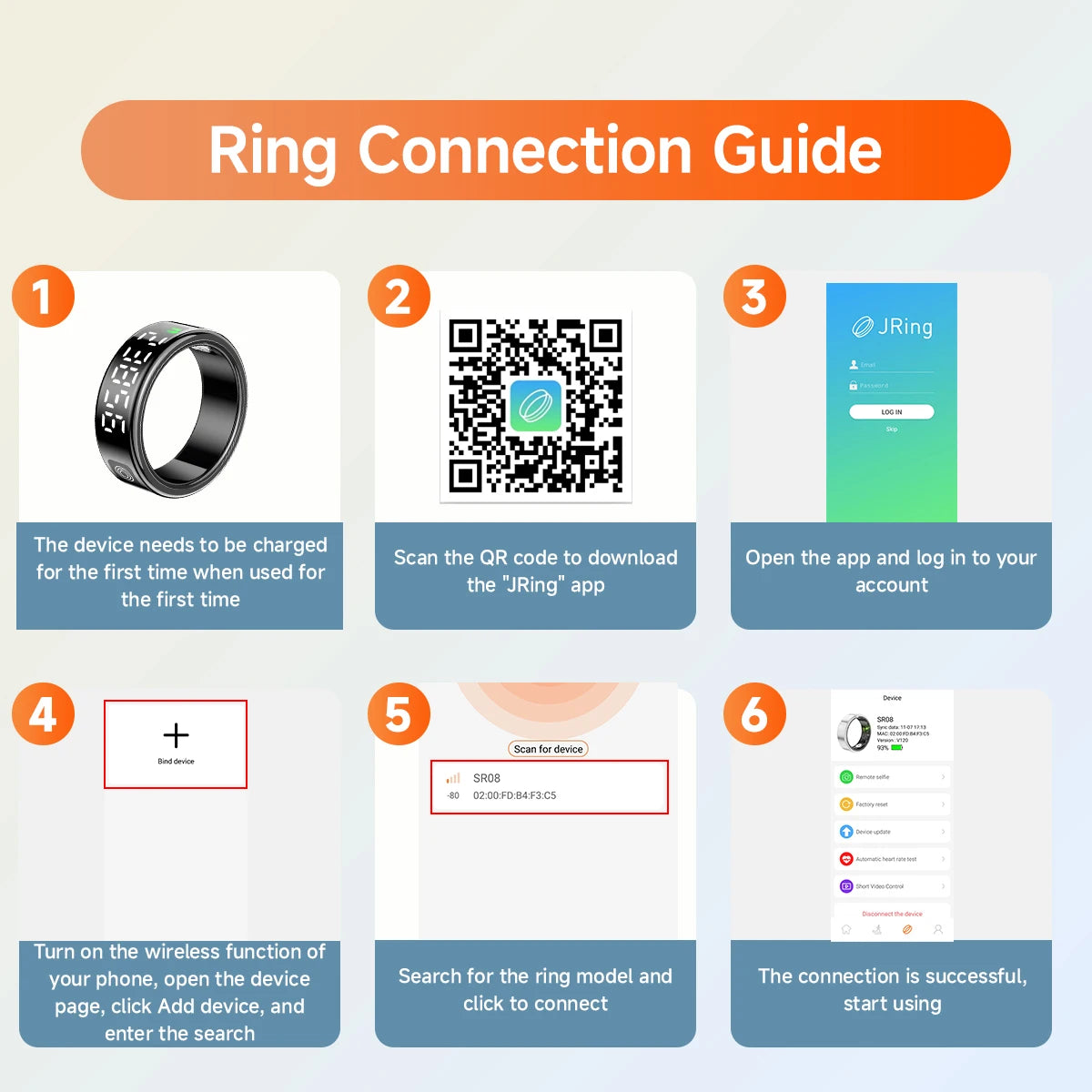 Smart Ring 5ATM Waterproof with Gesture Control