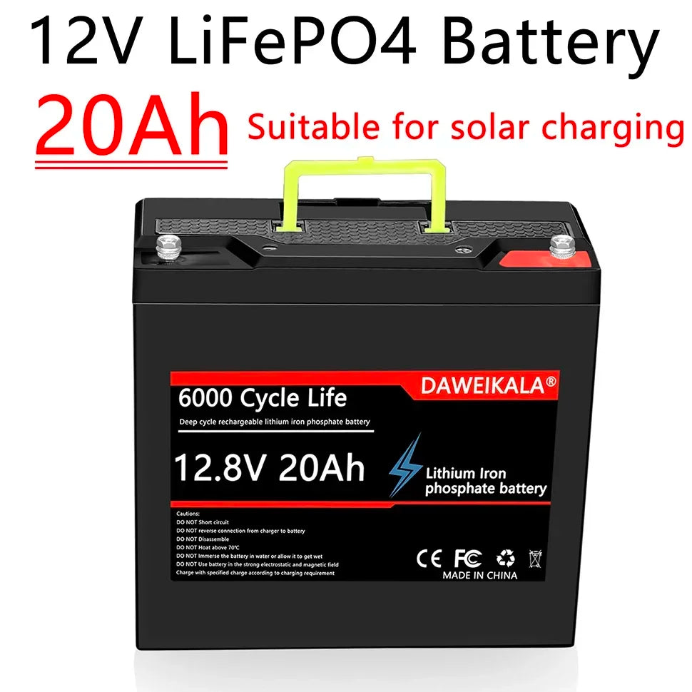 12V 20Ah LiFePO4 Rechargeable Battery Pack