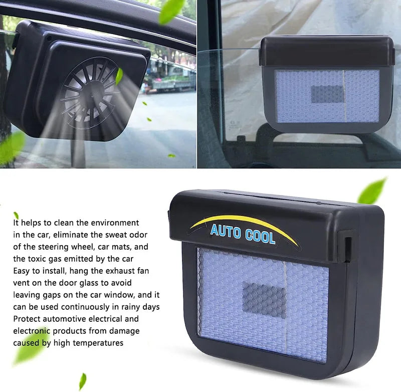 Solar Powered Car Window Exhaust Fan Cooler