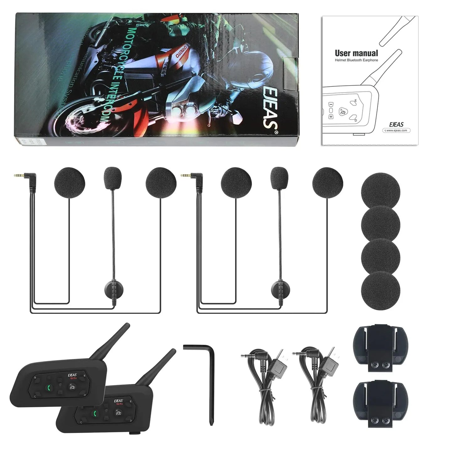 EJEAS V6 Pro+ Bluetooth Motorcycle Intercom