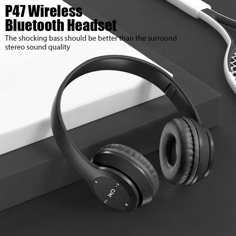 Wireless bluetooth headphone With Mic Noise Cancelling Headsets Stereo Sound - Clickilix