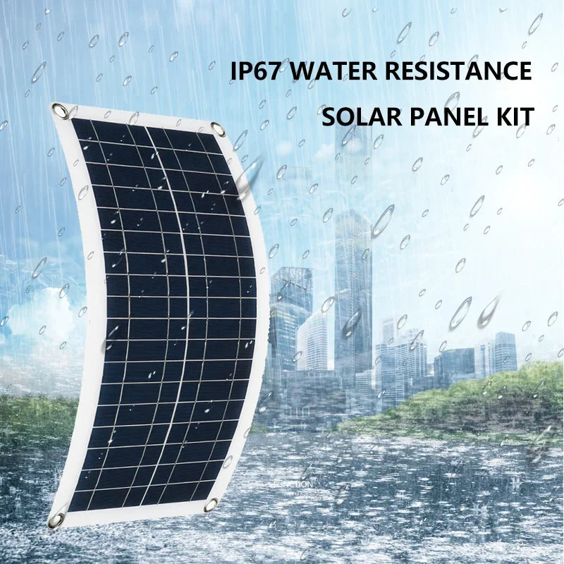 12V Solar Panel Kit with 10A-100A Controller for Outdoor Use