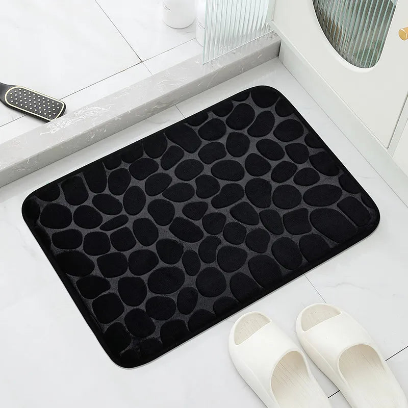Anti-Slip Cobblestone Bathroom Mat – Soft, Safe & Water-Absorbent!