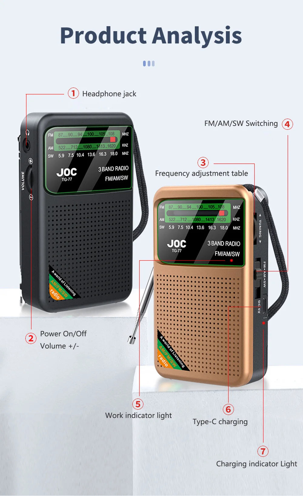 Stay tuned on the go with this mini pocket radio!