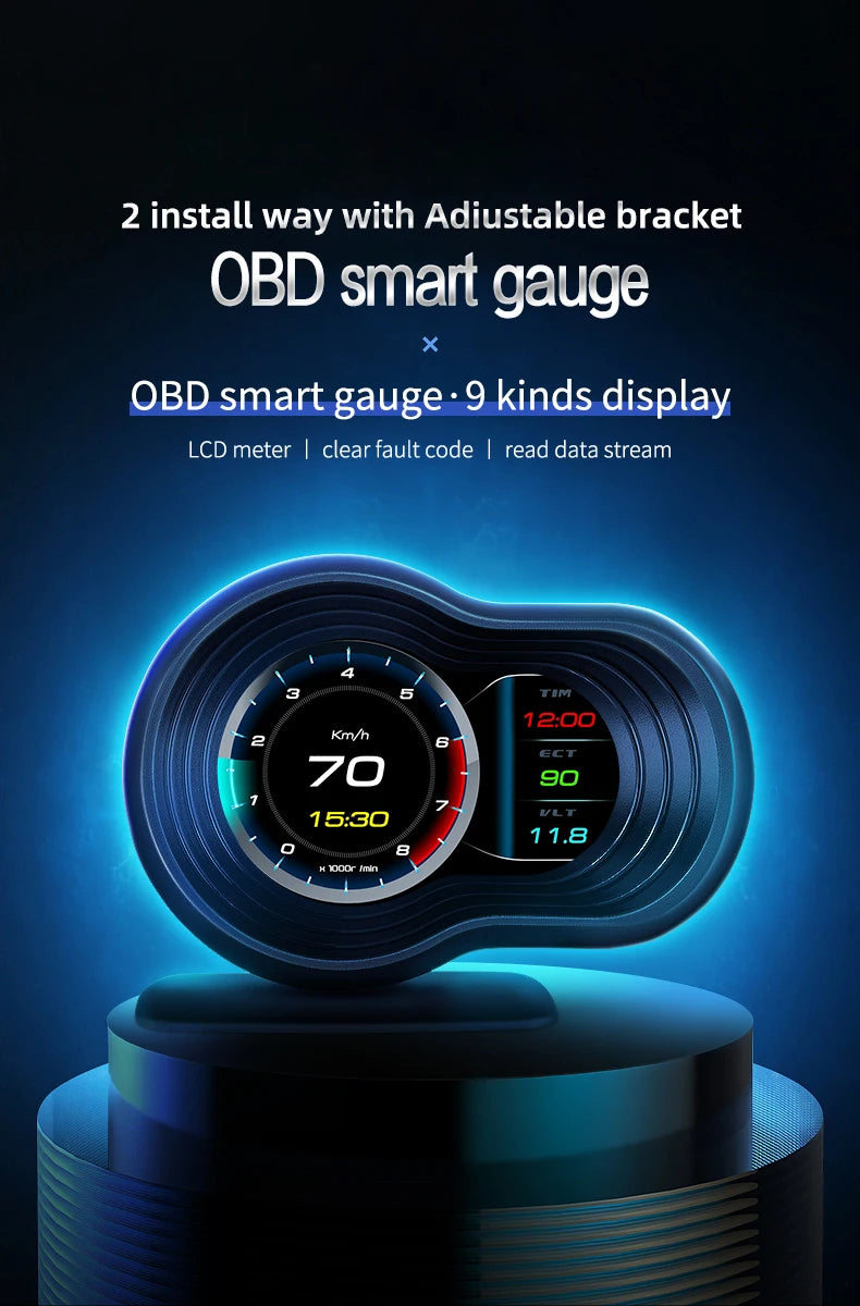 OBD2 HUD Digital Speedometer Display F9