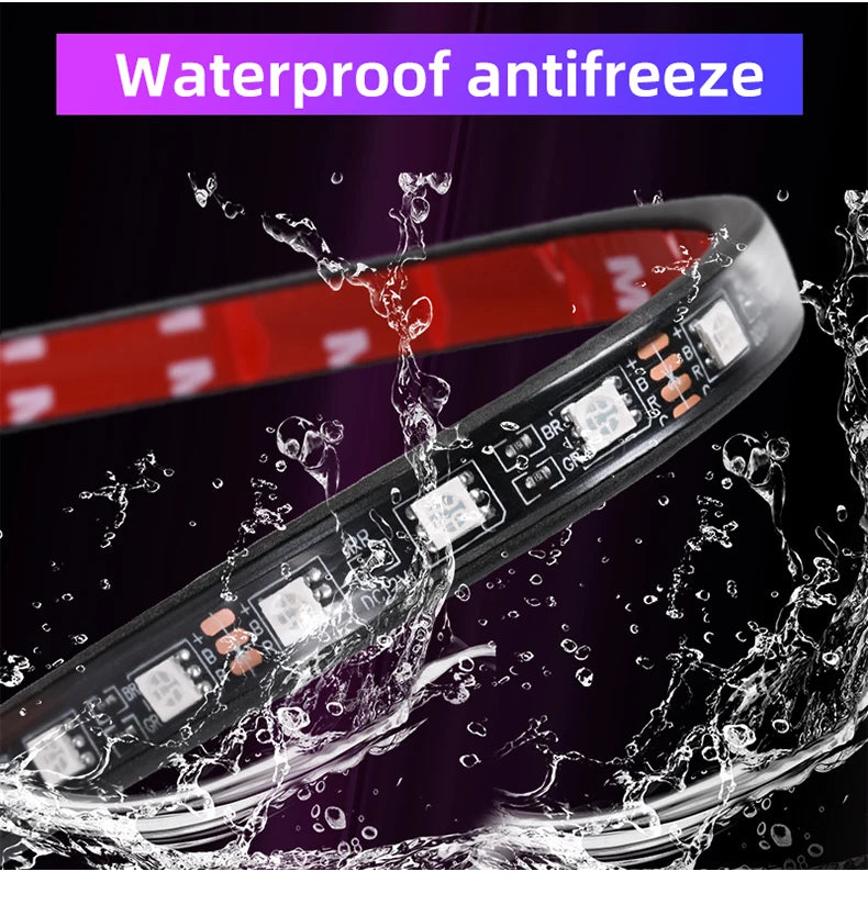 LED Motorcycle Car Ambient Light Strip Kit