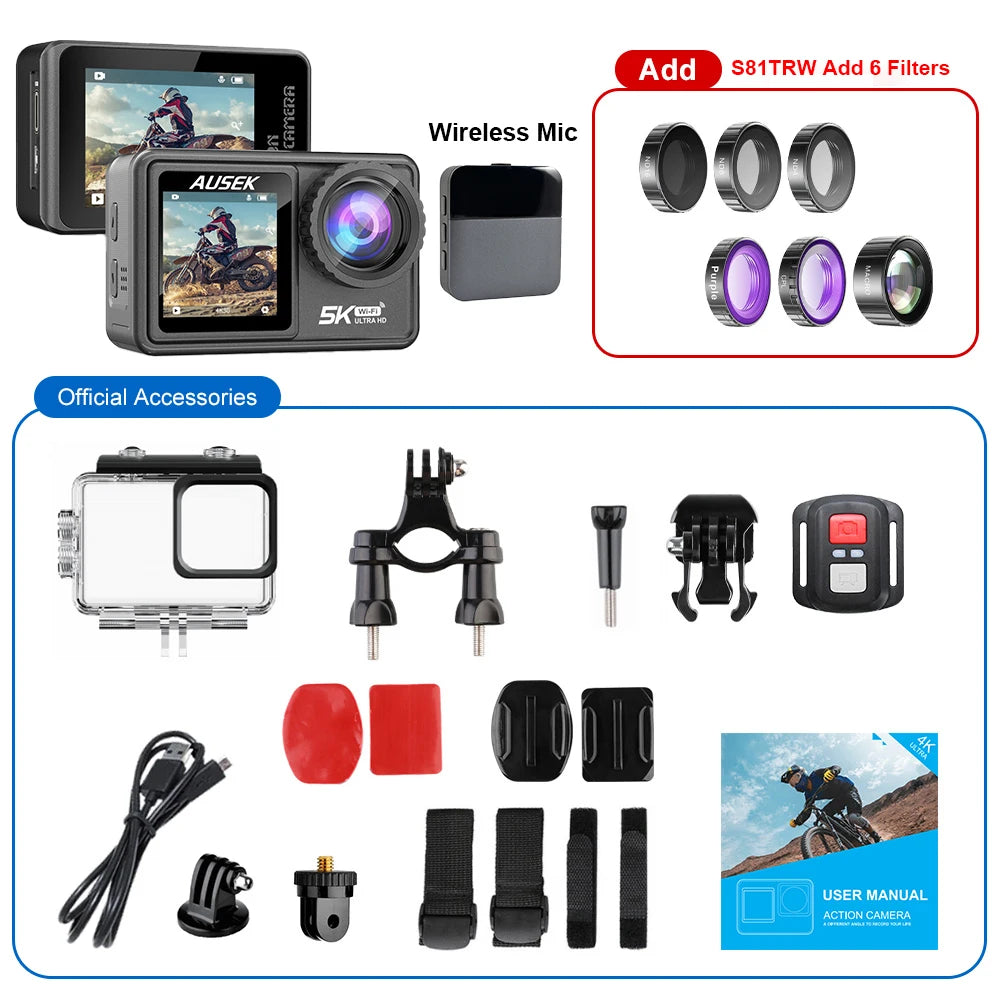 Film every detail with this 5K dual-screen action camera!