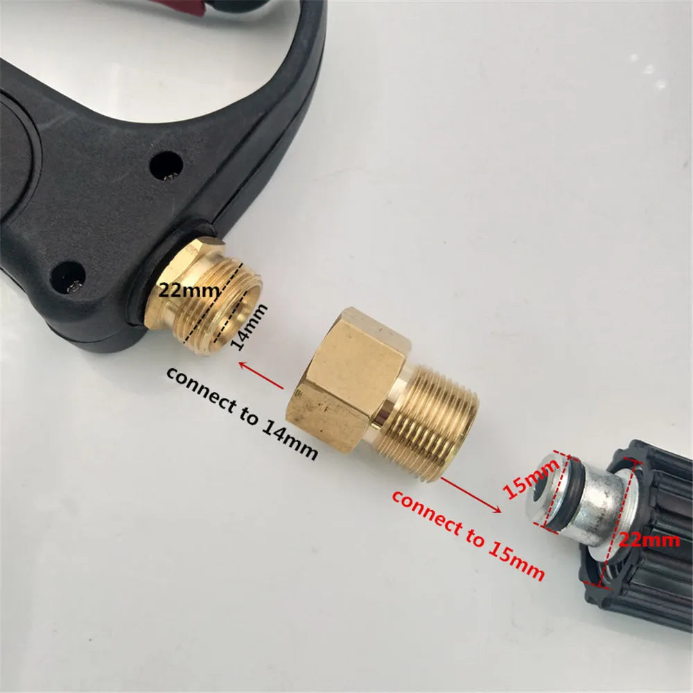 High Pressure Washer Gun Brass M22 Adapter