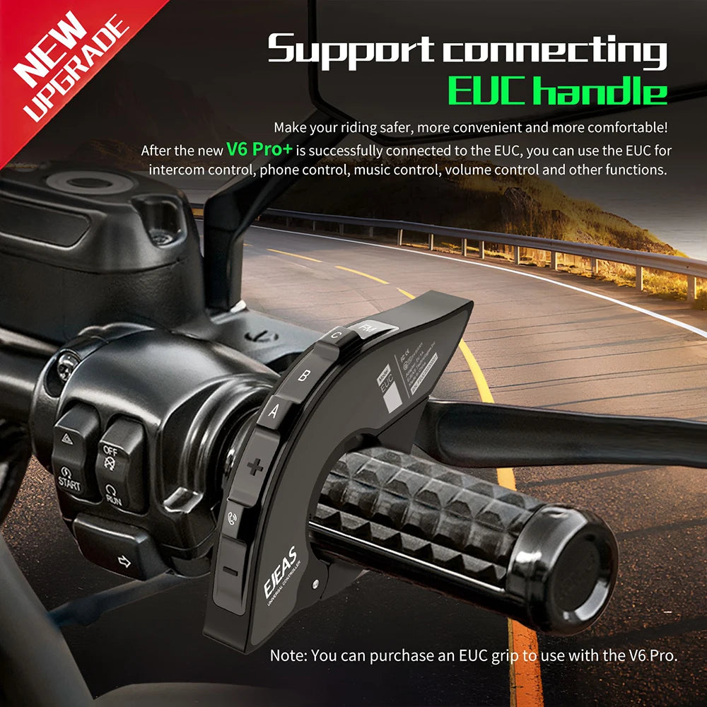 EJEAS V6 PRO+ Bluetooth Motorcycle Intercom 800M