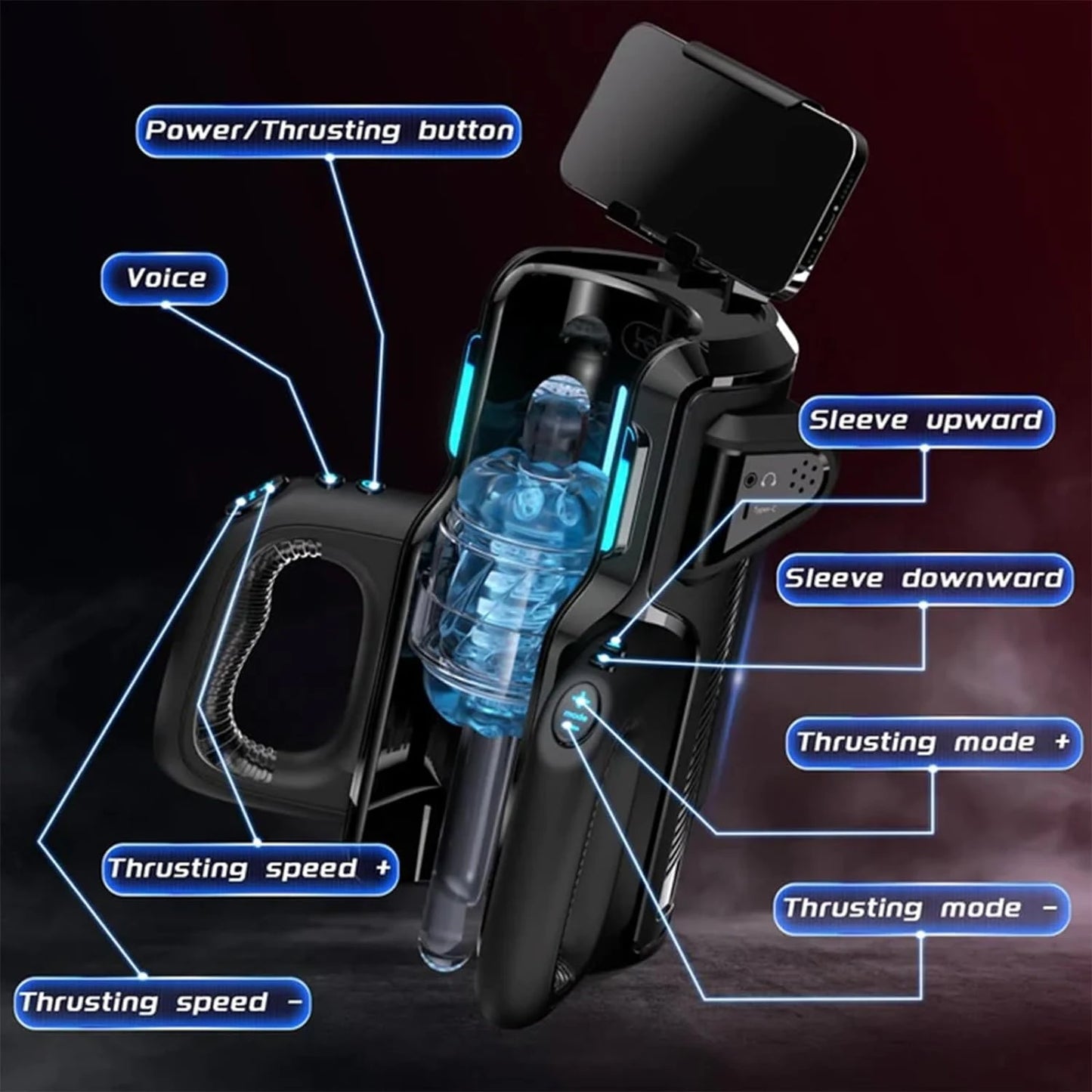 Leten THRUSTING-PRO High Telescopic Male Masturbator Cup