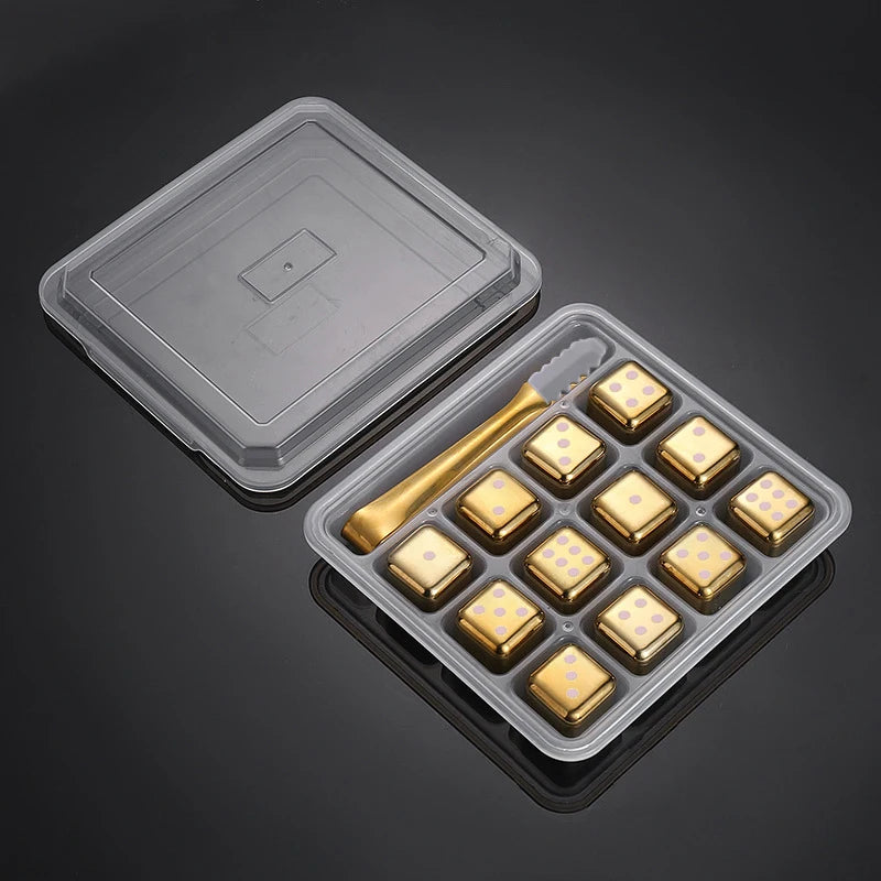 Reusable 304 Steel Whiskey Ice Cubes Set