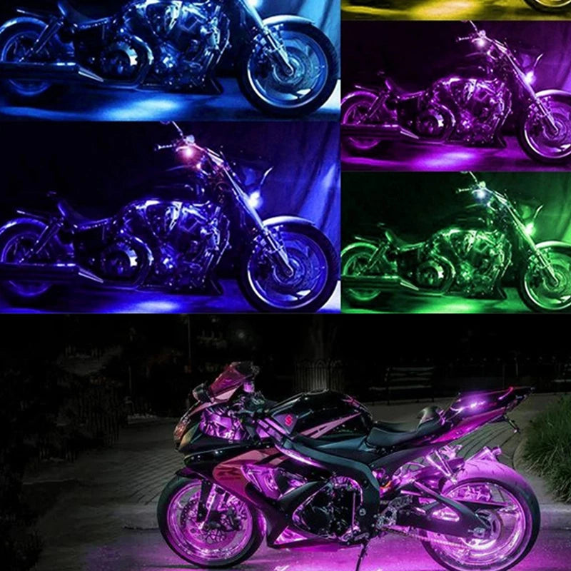 LED Motorcycle Car Ambient Light Strip Kit
